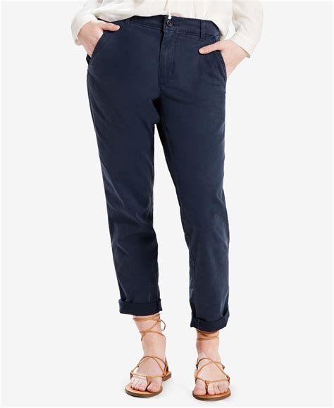 womens navy chinos